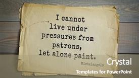  Presentation with michelangelo - Presentation theme consisting of 30 aphorism by michelangelo - italian background and a  colored foreground