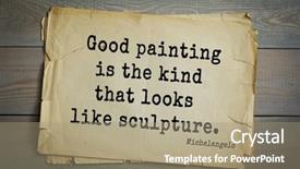  Presentation with michelangelo - Beautiful slide set featuring 30 aphorism by michelangelo - italian backdrop and a  colored foreground