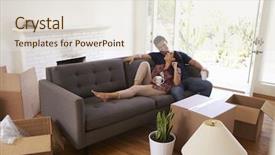  Presentation with moving - Theme featuring 30 days - couple on sofa taking background and a lemonade colored foreground