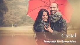  Presentation with rainy day - Presentation having active girl making stretching yoga exercise while trainer helping her background and a light gray colored foreground