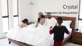  Presentation with african american children - Colorful presentation theme enhanced with 30 year celebration - children bringing african american parents backdrop and a lemonade colored foreground