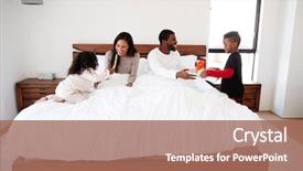  Presentation with breakfast children - Presentation theme with 30 year celebration - children bringing parents breakfast background and a coral colored foreground