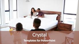  Presentation with children running - Presentation theme featuring 30 year celebration - children running into parents bedroom background and a red colored foreground