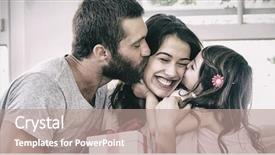  Presentation with happy birthday for husband - Audience pleasing presentation theme consisting of 30 year celebration - happy mother receiving gift backdrop and a coral colored foreground