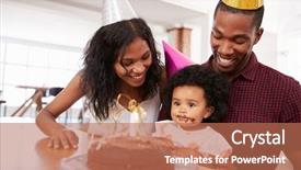  Presentation with birthday - Colorful slide deck enhanced with 30 year celebration - parents celebrating birthday with young backdrop and a coral colored foreground