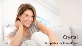  Presentation with sensuality woman black angel relaxing - Cool new PPT theme with 30s - attractive blond woman relaxing backdrop and a lemonade colored foreground