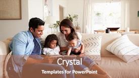  Presentation with baby book - Cool new slide deck with 30s - hispanic couple sitting backdrop and a coral colored foreground