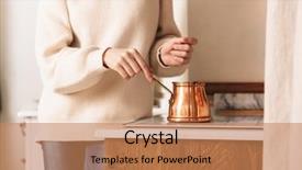  Presentation with stainless steel - Presentation enhanced with 30s brewing coffee in stainless background and a coral colored foreground