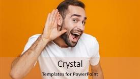  Presentation with joyful - Amazing slide set having 30s trying to hear something backdrop and a coral colored foreground