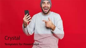  Presentation with beard - Colorful presentation enhanced with 30s with beard and mustache backdrop and a crimson colored foreground
