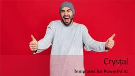  Presentation with vernier caliper bearing isolated - Slide set with 30s with beard and mustache background and a red colored foreground