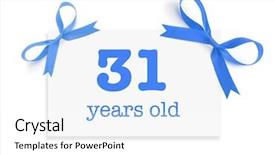  Presentation with old - Colorful presentation theme enhanced with 31 - 31 years old written backdrop and a  colored foreground