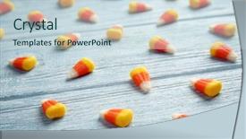  Presentation with halloween candy - Slide set having 31 - colorful halloween candy corns background and a sky blue colored foreground