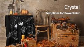  Presentation with party invitation for kids - Amazing slides having 31 - festive composition for halloween party backdrop and a coral colored foreground