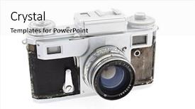  Presentation with old photo - Presentation theme with 35-mm old photo-camera background and a white colored foreground