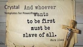  Presentation with gospel - Colorful slide set enhanced with 350 bible verses from mark backdrop and a mint green colored foreground