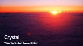  Presentation with rising sea level - Colorful PPT layouts enhanced with sun breaking above clouds backdrop and a wine colored foreground