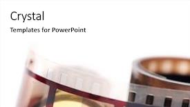  Presentation with film - Cool new theme with 35mm film rolls isolated backdrop and a white colored foreground