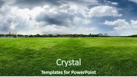  Presentation with meadow - PPT layouts with 360 - meadow with green fresh grass background and a tawny brown colored foreground