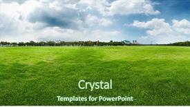  Presentation with meadow - PPT layouts having 360 - meadow with green fresh grass background and a tawny brown colored foreground