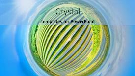  Presentation with electricity power plant - Audience pleasing slide set consisting of 360 degrees aerial panorama to solar power plant tiny planet with environmentally friendly electricity industry and renewable resources theme backdrop and a light blue colored foreground