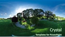  Presentation with botanical garden - Slides featuring 360 degrees spherical panorama background and a tawny brown colored foreground