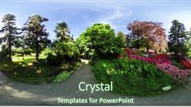  Presentation with botanical garden - Cool new PPT theme with 360 degrees spherical panorama backdrop and a tawny brown colored foreground