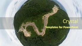  Presentation with siberia - Colorful presentation theme enhanced with 360-spherical-panorama-of-aerial backdrop and a tawny brown colored foreground