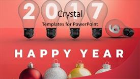  Presentation with light sign - Slide deck with 3d 2017 sign inside light background and a coral colored foreground