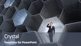  Presentation with hexagon - Amazing theme having 3d abstract hexagon structure backdrop and a dark gray colored foreground