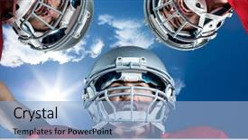  Presentation with football blue - Beautiful slides featuring 3d american football huddle backdrop and a light blue colored foreground
