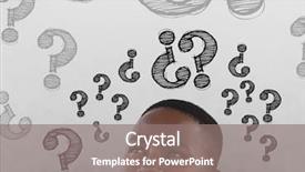  Presentation with question marks - Presentation theme with punctuation - digital composite of man looking background and a gray colored foreground