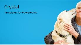  Presentation with pet - Theme having loyal - man playing with his pet background and a teal colored foreground