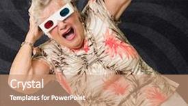  Presentation with matrix movie - Theme consisting of 3d animation film - shocked senior woman watching 3d background and a coral colored foreground