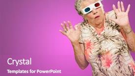  Presentation with man watching woman preparing vegetables - Presentation theme enhanced with 3d animation film - afraid senior woman watching 3d background and a purple colored foreground