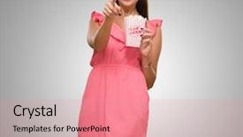  Presentation with movie - Colorful PPT layouts enhanced with 3d animation film - woman laughing watching 3d movie backdrop and a coral colored foreground