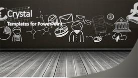  Presentation with computer room - Slide deck featuring 3d archery - digitally generated image of business background and a  colored foreground