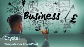  Presentation with archery - Slide set having 3d archery - rear view of businessman holding background and a  colored foreground