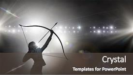  Presentation with archery - Amazing PPT theme having 3d archery - woman aiming her goal mixed backdrop and a  colored foreground