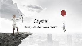  Presentation with archery - Beautiful slides featuring 3d archery - woman aiming her goal mixed backdrop and a white colored foreground