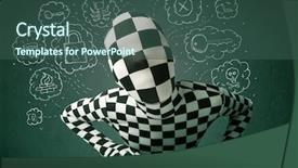  Presentation with hacking - Slide set consisting of 3d backgrounds - hacker in mask morphsuit background and a ocean colored foreground