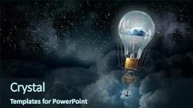  Presentation with flying - PPT theme having light bulb free - aerostats flying high mixed media background and a tawny brown colored foreground
