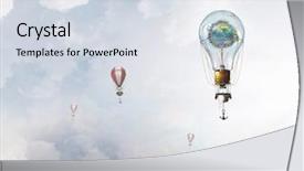  Presentation with flying - Cool new PPT layouts with light bulb free - aerostats flying high mixed media backdrop and a sky blue colored foreground