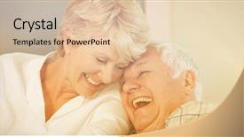  Presentation with senior couple - Cool new theme with 3d binary - cheerful senior couple laughing backdrop and a lemonade colored foreground