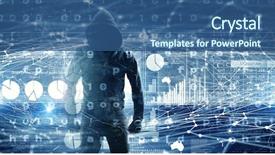  Presentation with privacy - Theme enhanced with 3d binary - protect your privacy background and a ocean colored foreground