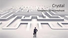  Presentation with ready - Presentation theme consisting of 3d brainstorming - businessman getting ready to enter background and a  colored foreground