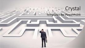  Presentation with ready - PPT theme with 3d brainstorming - businessman getting ready to enter background and a light gray colored foreground