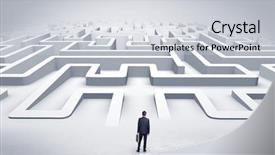  Presentation with ready - Beautiful slide set featuring 3d brainstorming - businessman getting ready to enter backdrop and a light gray colored foreground