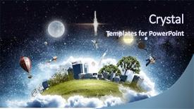  Presentation with organization - Audience pleasing presentation theme consisting of 3d building construction - moments of world creation backdrop and a wine colored foreground