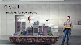  Presentation with development - Slides enhanced with 3d building construction - my best development project mixed background and a light gray colored foreground